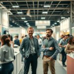 Erfolgreich auf Messen: Unternehmer präsentieren Sich als Unternehmer auf einer Messe präsentieren