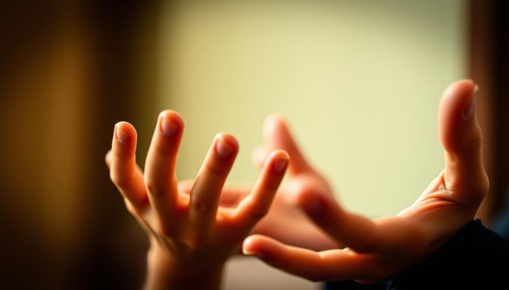 A close-up shot of human hands in a natural, expressive gesture, captured with a Sony A7R IV DSLR camera using a 70mm lens. The hands are sharply defined and clearly focused, with a polarized filter enhancing the contrast and depth of the scene. The lighting is soft and even, creating a calm, thoughtful atmosphere that emphasizes the nuances of hand movements and body language. The background is slightly blurred, keeping the focus on the expressive hands and their gestural communication. A close-up shot of human hands in a natural, expressive gesture, captured with a Sony A7R IV DSLR camera using a 70mm lens. The hands are sharply defined and clearly focused, with a polarized filter enhancing the contrast and depth of the scene. The lighting is soft and even, creating a calm, thoughtful atmosphere that emphasizes the nuances of hand movements and body language. The background is slightly blurred, keeping the focus on the expressive hands and their gestural communication.