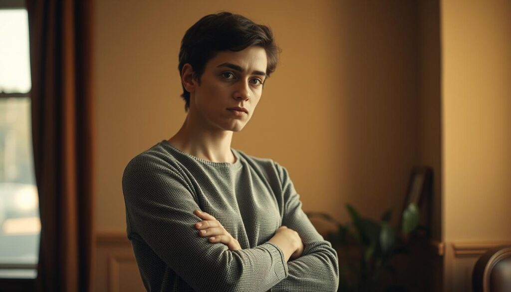 A refined, thoughtful expression on a person's face, their arms crossed in a contemplative pose, standing in a warm, softly lit environment. The scene captured with a Sony A7R IV camera, 70mm lens, polarized filter, resulting in a sharply defined, clearly focused image that conveys the nuanced act of analyzing body language. Subtle cues in the subject's posture and facial features, inviting the viewer to delve deeper into the insights of nonverbal communication. A refined, thoughtful expression on a person's face, their arms crossed in a contemplative pose, standing in a warm, softly lit environment. The scene captured with a Sony A7R IV camera, 70mm lens, polarized filter, resulting in a sharply defined, clearly focused image that conveys the nuanced act of analyzing body language. Subtle cues in the subject's posture and facial features, inviting the viewer to delve deeper into the insights of nonverbal communication.